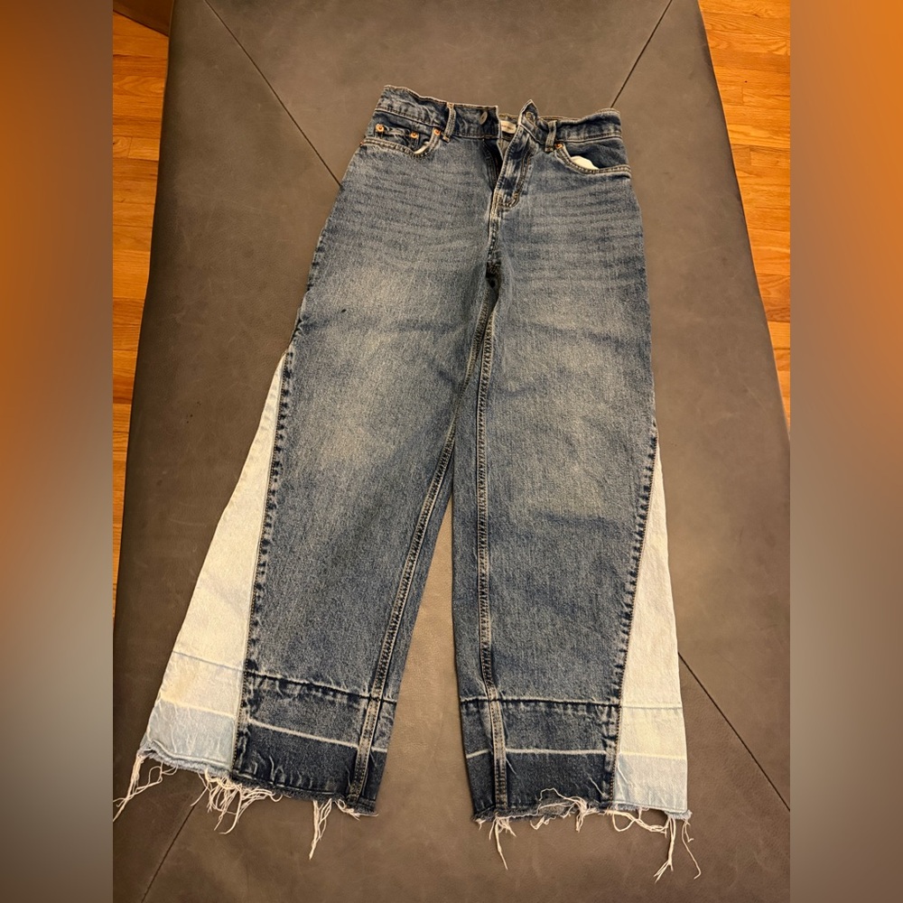 Levi's High Rise Baggy Wide Leg Jeans - Medium blue l blue geometric kids